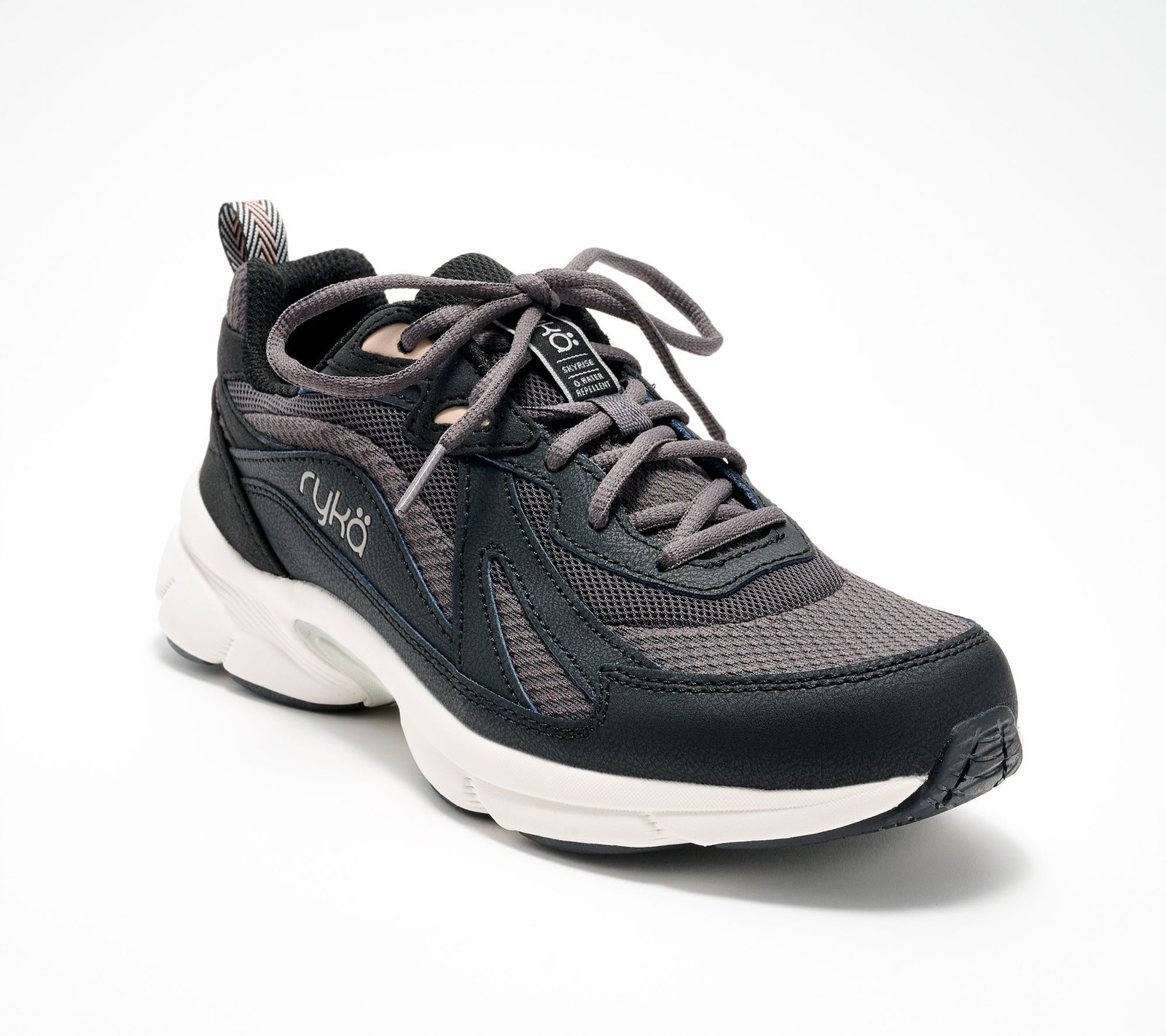 Ryka Women's Sz 9 Water-Repellent Lace-Up Walking Sneaker Black A687280