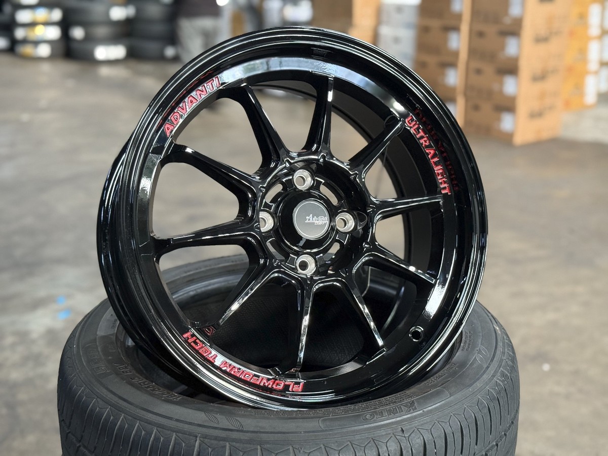 New 16x7 ET40 Advanti TALLO (4 Wheel) 4x100 BLACK Fit HONDA TOYOTA
