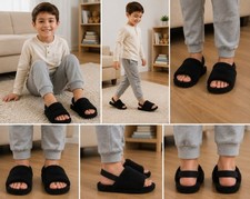 Cat  Jack Unisex Kids-Avi Faux Shearling Slippers  Black  Size Large 9/10  New
