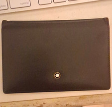 Montblanc Men’s Black Bifold Wallet with Logo Interior, Credit Card Holder