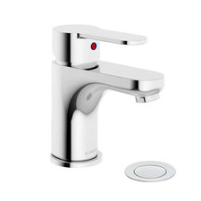 Identity Single-Hole Single-Handle Bathroom Faucet with Push Pop Drain in Polish