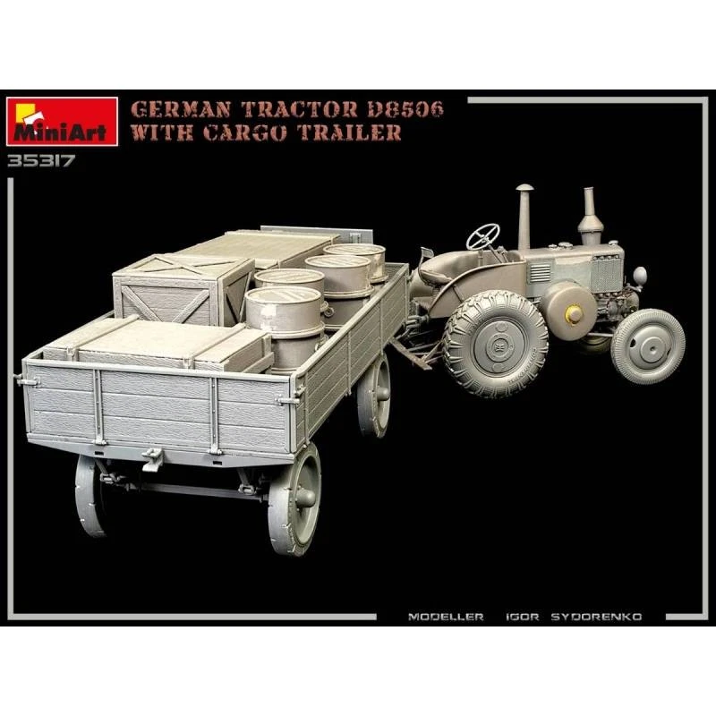 Modellino Tedesco Trattore D8506 Con Cargo Rimorchio MiniArt 35317 1/35ème - Immagine 3 di 4