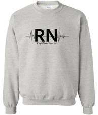 Heartbeat RN Design Registered Nurse Gift Idea Modern Minimalist Gift Sweatshirt