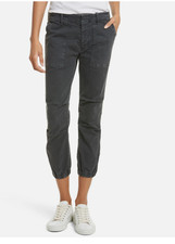 NILI LOTAN Stretch Cotton Twill Cropped Military Pants Grey Size 4 345