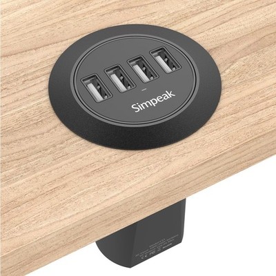 30W 4-Port USB Desk Charger Desktop Charging Station Mounts on The 2.0''/2.4'' ...