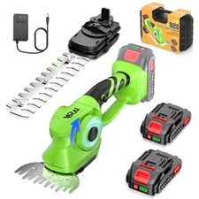 Cordless 2-in-1 Hedge & Grass Trimmer - 2 Batteries, High-Power, Long Life