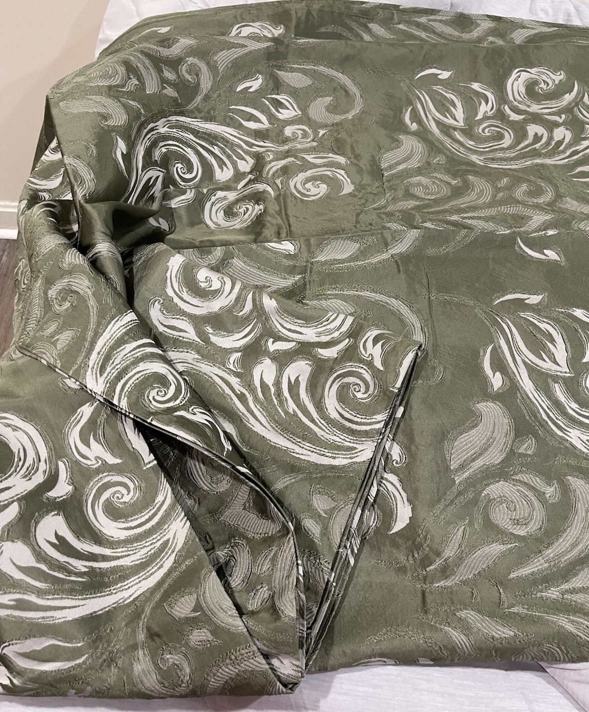 $3200 Frette Italy NWT 3pc Queen 74% Silk Duvet Set Luxury Summer Arredo Green