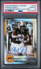 Ahmad Hardy 2025 Bowman Chrome U Refractor Auto 254/299 #BCA-AHA PSA 10 POP 6