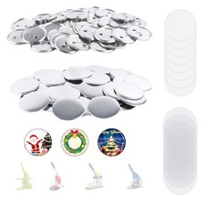 75mm Metal Blank Button Supplies Button Making Parts, 100 Sets 75mm/3 inch Pi...