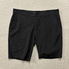 Travis Mathew Shorts Mens 38 Black Flat Front Travel Walking Golf Light Chino