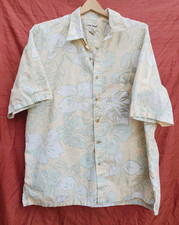 COOKE STREET mens 2XL Hawaiian Cotton button-up shirt white, yellow FLORAL