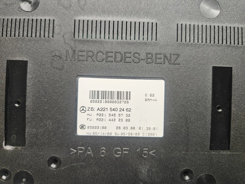 07-09 Mercedes W221 S450 S65 AMG maletero trasero SAM módulo de caja de fusibles 2215402462 OEM Foto 3 de 3