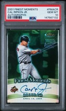 2001 Topps Finest MOMENTS Cal Ripken Jr Autographs PSA 10 #FMACR IRON MAN