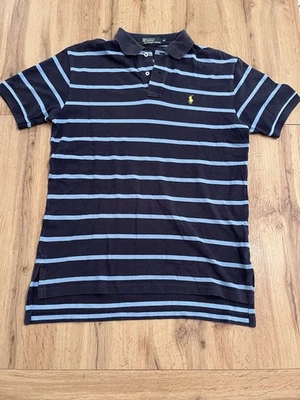 Polo Ralph Lauren Maglia Uomo L Blu Custom Fit 100% Cotone Logo Ricamato Vintage - Imagen 1 de 4
