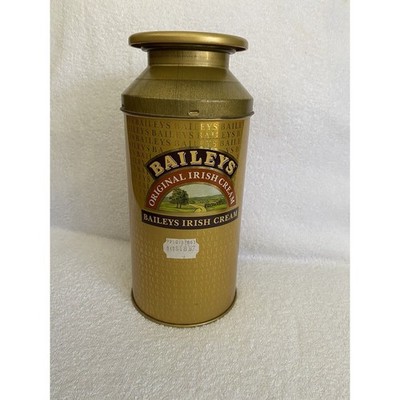 Baileys Irish Cream 10'' Gold Metal Milk Tin Can W/Paper Filter 750 ML Ireland