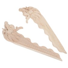 2 Pcs Appliques Décoratives Pour Meubles Délicates En Bois Ornées