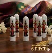 6 PCS Thai Herbal Inhaler Natural Relief for Nasal Congestion Dizziness