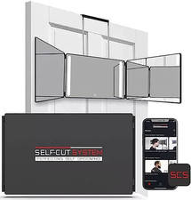 Self-Cut System - 3 Way Mirror for Self Hair Cutting with LED Lights - Barber -