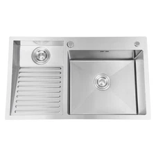 Laundry Sink Drop-in Stainless Steel Utility Sink Hand Wash Tub with Washboard