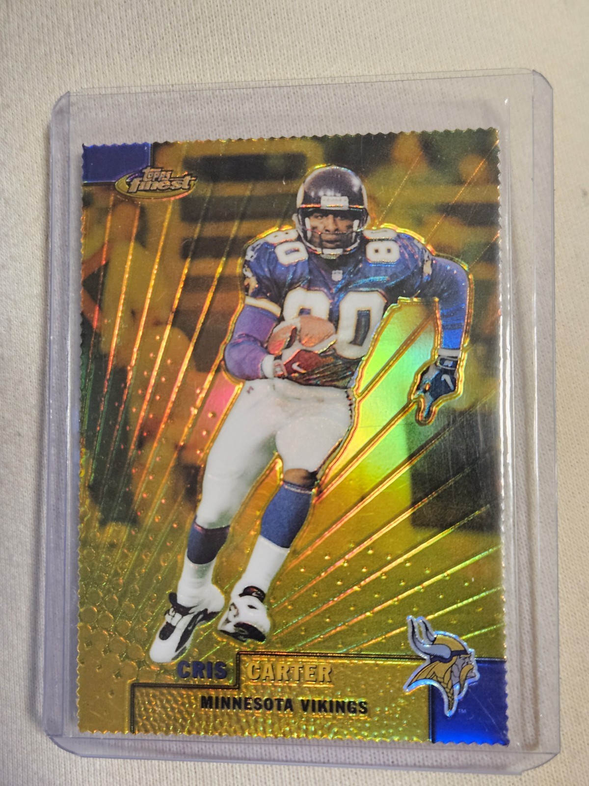 1999 Topps Finest Gold Refractor #/100 Cris Carter Vikings