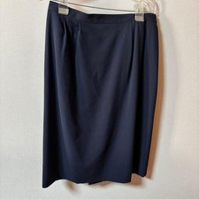 Burberrys Wool Skirt Size 15 Navy Blue 60cm Classic Vintage Used