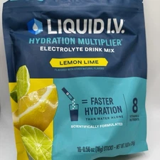 Liquid IV Hydration Drink Mix Lemon Lime 16 Stick Packs 9.03 oz Exp. 03/2027