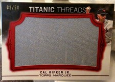 2011 Topps Marquee - Titanic Threads Jumbo Relics Cal Ripken #TTJR-40 /99 (MEM)