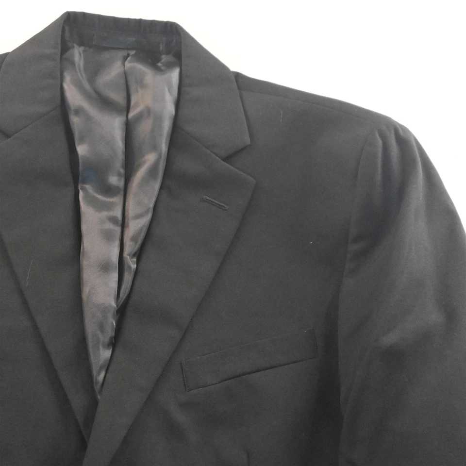 Geoffrey Beene 42R 33x30 Negro Sólido Hombre Chaqueta Pantalones Traje Foto 3 de 4