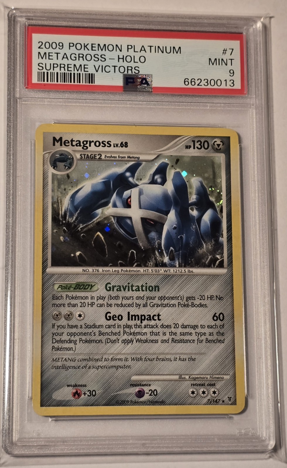 2009 Pokemon Platinum Supreme Victors #7 Metagross Holo PSA 9
