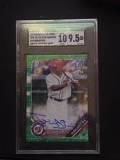 2019 Bowman Chrome Prospects Telmito Agustin Green Shimmer Auto CPA-TA SGC 9.5