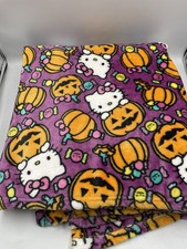 Northwest Hello Kitty Purple Pumpkins Throw Blanket 60x70 NWOT