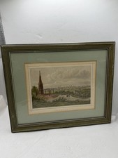 Antique Berlin Germany 1850 Steel Engraving Hand Colored Johann Poppel Framed