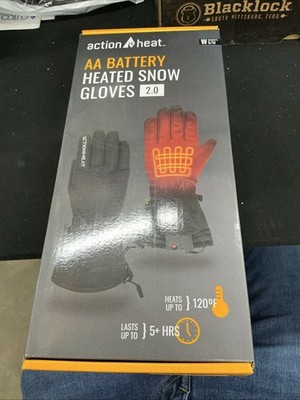 ActionHeat Women's AA Battery Heated Snow Gloves 2.0 - Size S/M Black