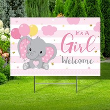 Capoda Baby Shower Yard Sign with Stake Gender 16.2 x 24.8 inches, pink