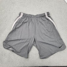 Nike Dri-Fit Shorts Mens Large Gray Performance Logo Graphic Pockets