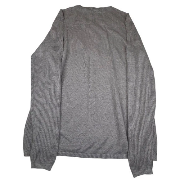 Armani Exchange Sweater Men's Size Medium Gray 100% Linen Long Sleeve Button Top - Image 4 of 4