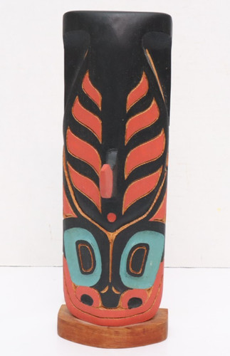 Signed Tlingit Carved Killer Whale TOTEM Pole Northwest Coast Native American