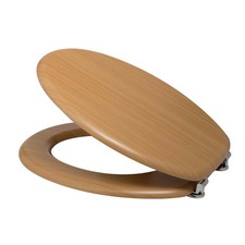ABATTANT WC HÊTRE SURFACE ANTI-BACTÉRIEN SIÈGE UNIVERSEL MDF LUNETTE DE TOILETTE
