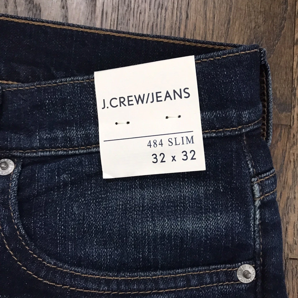 J. Crew Men's 484 Slim Fit Blue Jeans Size 32 x 32 NWT Dark Wash - Image 3 of 4
