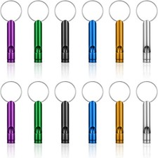 12 Pcs Emergency Whistle with Key Chain, Loud Hiking Whistles for Women Defense,