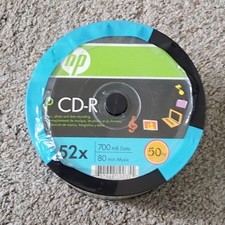 HP CD-R 52x 700MB 80min 50 Pack Spindle/Cake Box Blank Recordable Discs