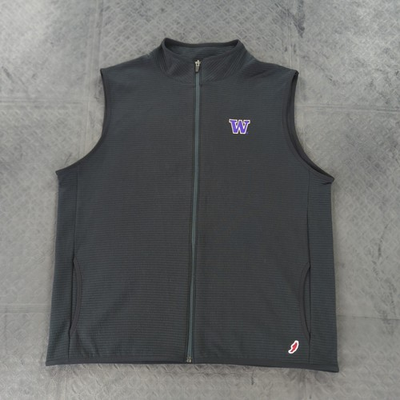 #ad Washington Huskies Summit Full Zip Vest League Black Mock Neck Sleeveless Men XL $22.04