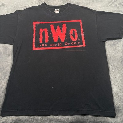 Vintage 1998 nWo New World Order Wrestling T-Shirt Mens XL Black Graphic Print