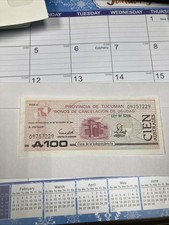 Argentina - Tucuman 100 Australes (1989); UNC; P-S2715; C-121 circulated