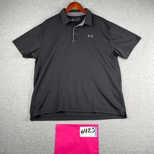 Under Armour Tech Polo Shirt XL Black Lightweight Casual Logo Heatgear Mens