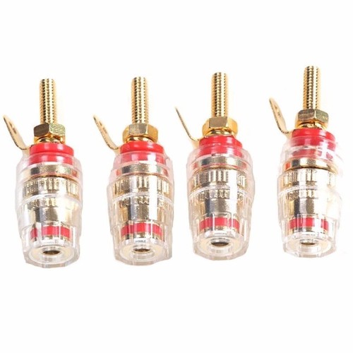 Speaker Terminal Binding Posts Set Accessories Black/Red Copper+Plastic Gold - Photo 4/6
