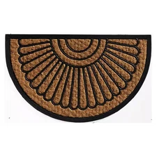 Rubber Doormat Indoor Outdoor Half round Front Door Mat Non Slip Backing Floor