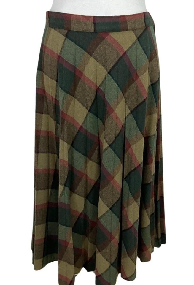 Jaqueta Oscar com Saia de Lã Tamanho Médio Dourado/Saia Multicolorida Vintage - Imagem 3 de 4