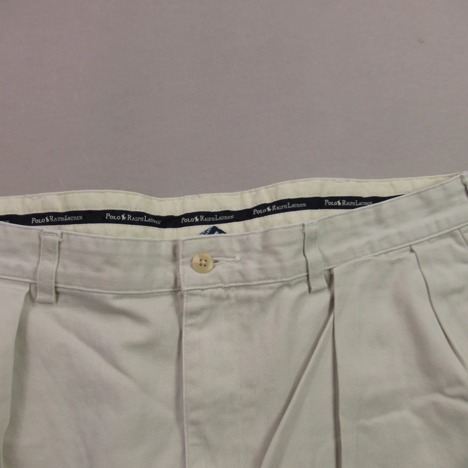 Polo Ralph Lauren Shorts Mens 38 Chino Outdoors Pockets Lightweight Ivory - Image 2 of 4