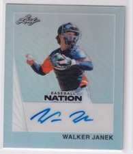 Walker Janek 2026 Leaf Baseball Nation Auto 1990 Mini Autograph Silver /5